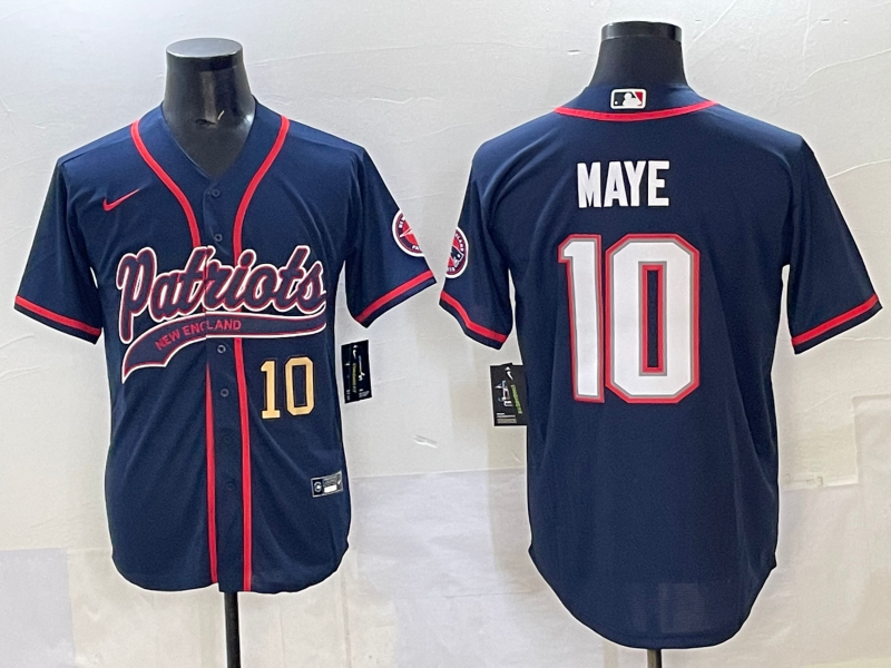 Men 2025 New England Patriots #10 Maye blue Nike NFL jersey